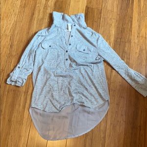 aeropostale sheer back 3/4 or long sleeve blouse